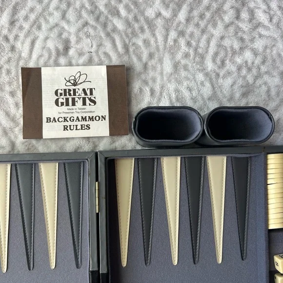 VTG Pressman Backgammon Set in Leatherette Briefcase Complete with Instructions - Picture 3 of 6